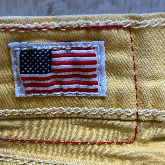 True Religion Yellow Joey Cut Off Shorts Sz 26 - Picture 4 of 8